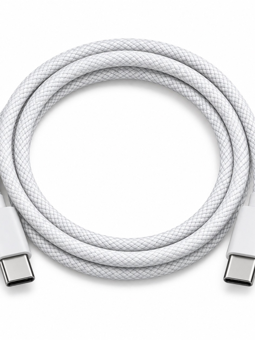 Braided USB-C to USB-C Fast Charging Cable - White
